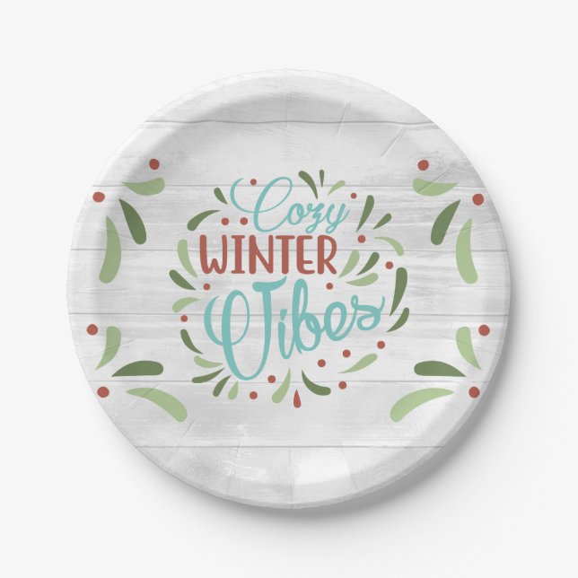 Winter Holiday Paper Plate (Front)