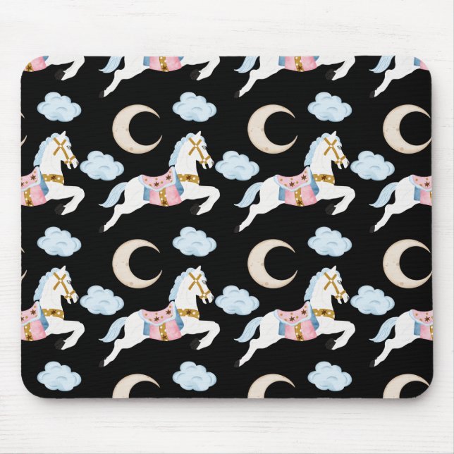 Winter holiday pastel Christmas kids pattern Mouse Pad (Front)