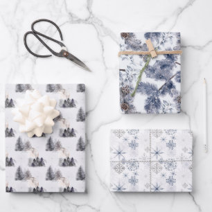 Winter Holiday Pattern Wrapping Paper Sheet