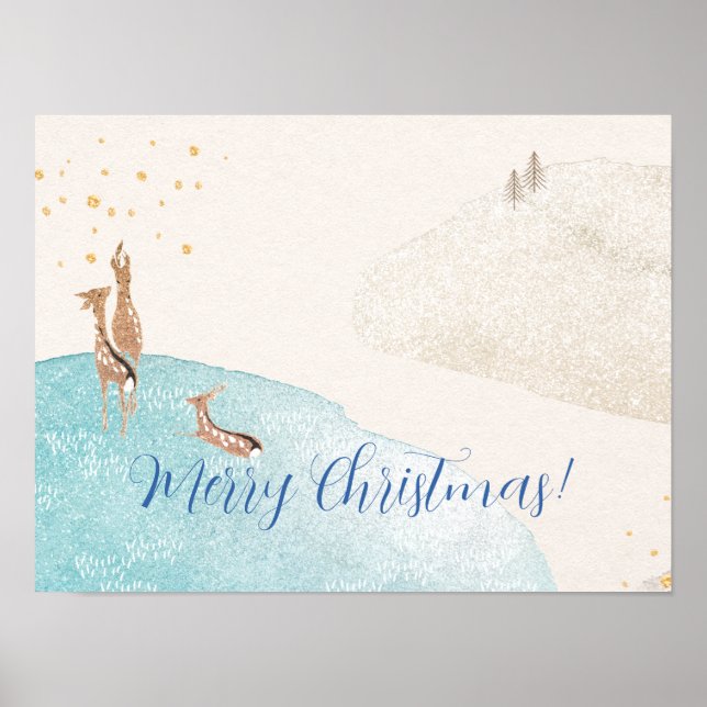 Winter Holiday Reindeer  Poster (Front)