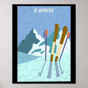 Winter Holiday Ski Christmas X-mas Skiing Skier 1  Poster