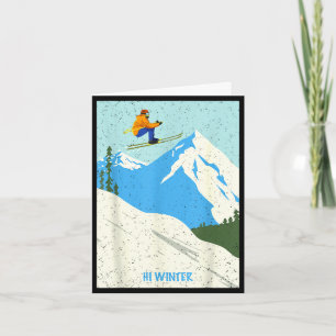 Winter holiday ski christmas x-mas skiing skier card