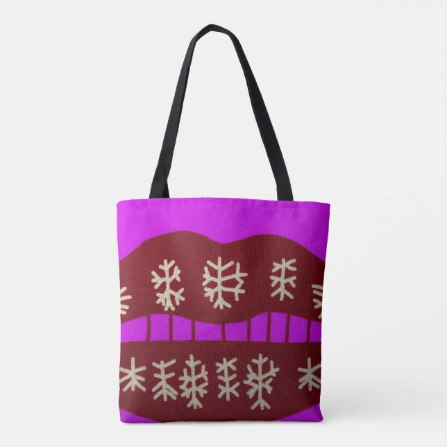 Winter Holiday Smile Tote Bag (Back)