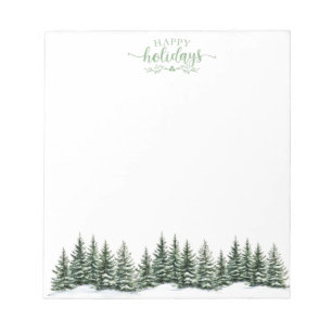 Winter Holiday Snow Scene Notepad