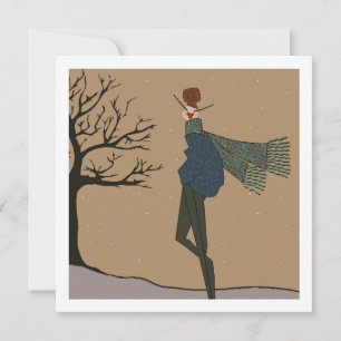 Winter Holiday Snow Weather Fashion Art Card