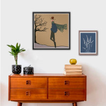 Winter Holiday Snow Weather Fashion Art Poster