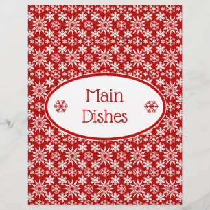 Winter Holiday Snowflakes Recipe Paper
