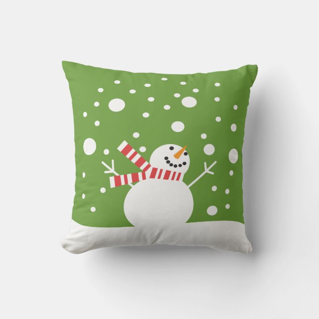 Winter Holiday Snowman Cushion (Front)