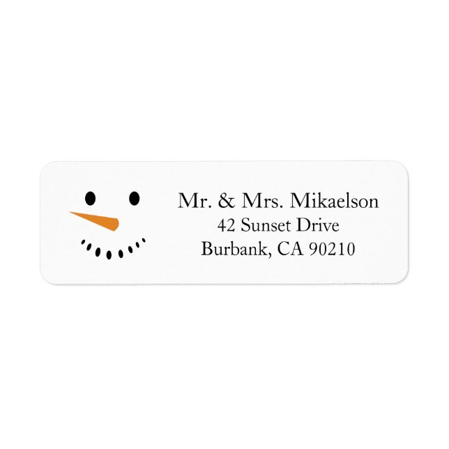 Winter Holiday Snowman Return Address Labels (Front)
