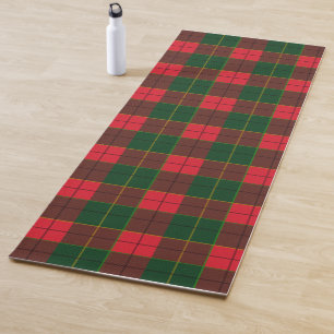 Winter Holiday Tartan pattern Scottish red green Yoga Mat
