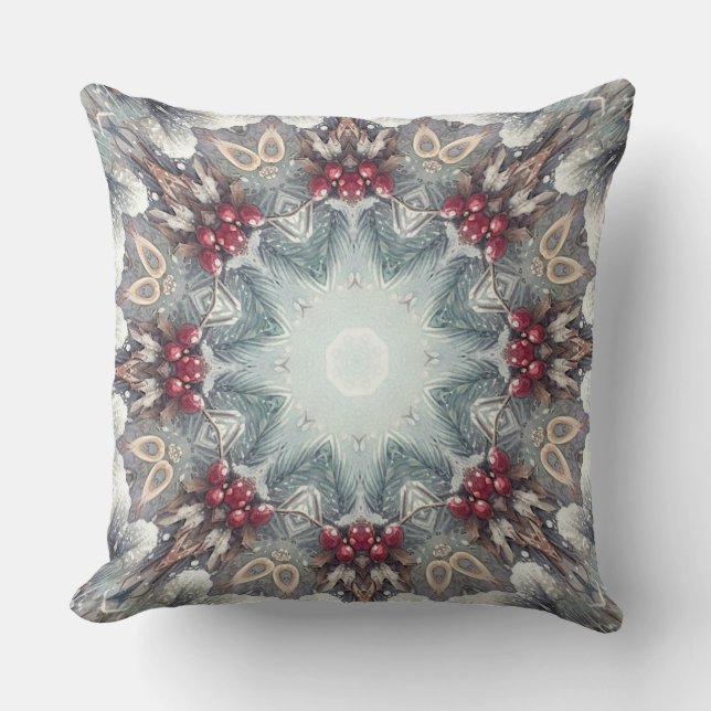 Winter Holiday Throw Pillow (Front)