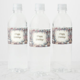 Winter Holiday Water Bottle Label