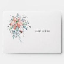 Winter Holiday Watercolor Poinsettia