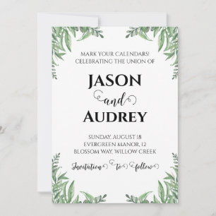 winter holiday wedding save the date invitations
