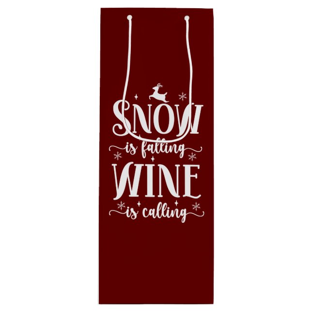 Winter Holiday  Wine Gift Bag (Front)