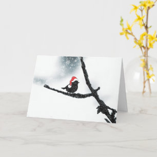 Winter Holidays Bird on a Snowy Branch Card