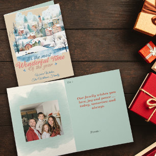 Winter Holidays Christmas Custom Name Photo Card