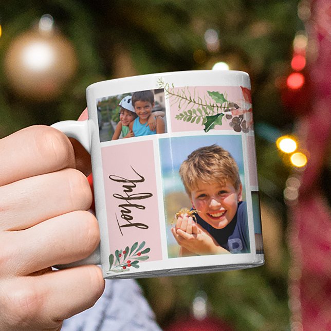 Winter Holidays | Christmas Family 6 Photo Collage Mug (Creator Uploaded)