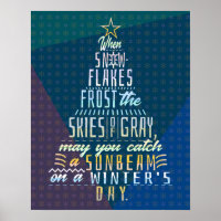 Winter Holidays Christmas Tree Snowflakes Poem