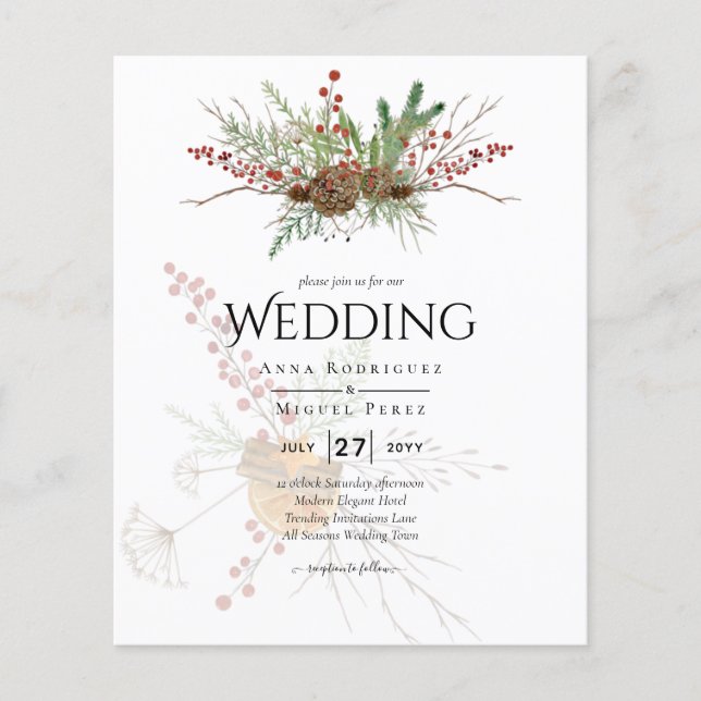 Winter Holidays Christmas Wedding Invitation  Flyer (Front)