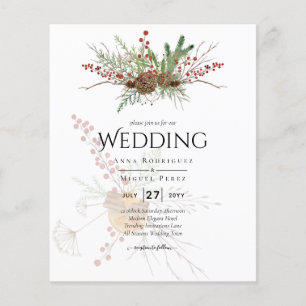 Winter Holidays Christmas Wedding Invitation  Flyer