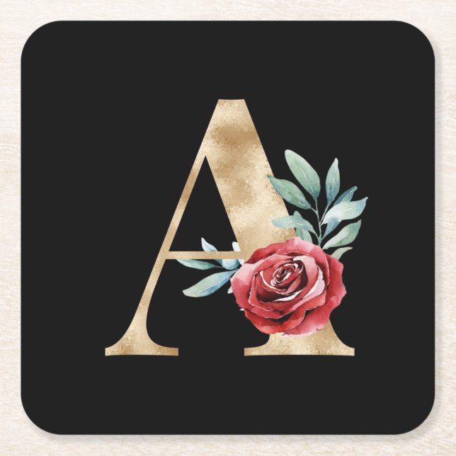 Winter holidays initials coaster letter A (Front)