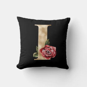 Winter holidays initials letter I Cushion