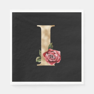 Winter holidays initials letter I Napkin