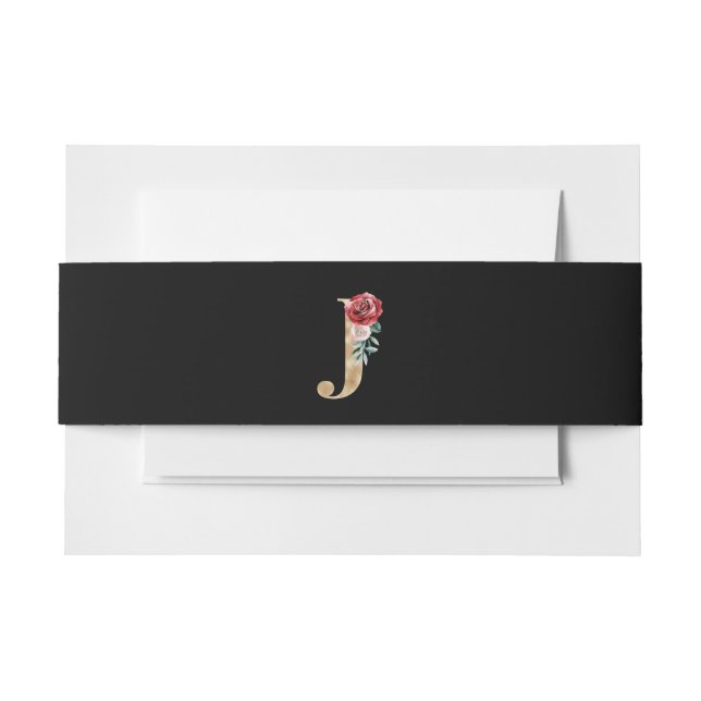 Winter holidays initials  letter J Invitation Belly Band (Front Example)