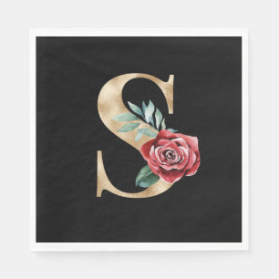 Winter holidays initials  letter S Napkin