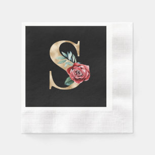 Winter holidays initials letter S Napkin