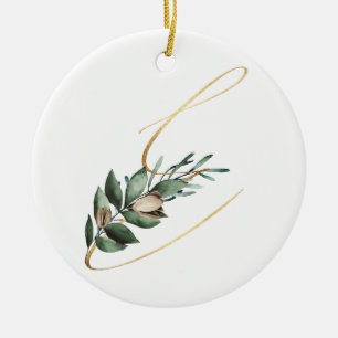 Winter holidays initials ornament