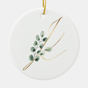 Winter holidays initials ornament
