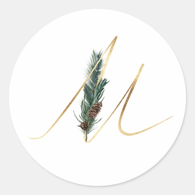 Winter holidays initials sticker (Front)