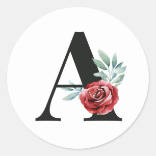 Winter holidays initials sticker letter A