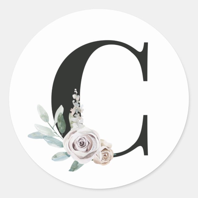 Winter holidays initials sticker letter C (Front)