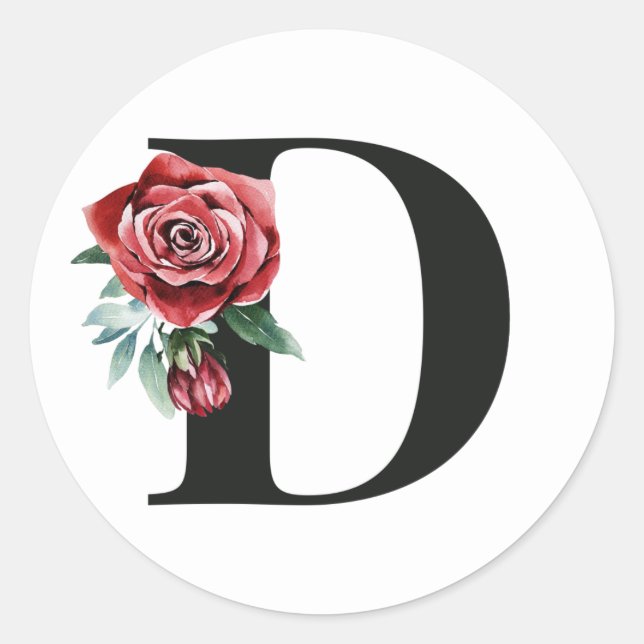 Winter holidays initials sticker letter D (Front)