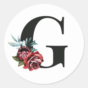 Winter holidays initials sticker letter G