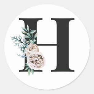 Winter holidays initials sticker letter H