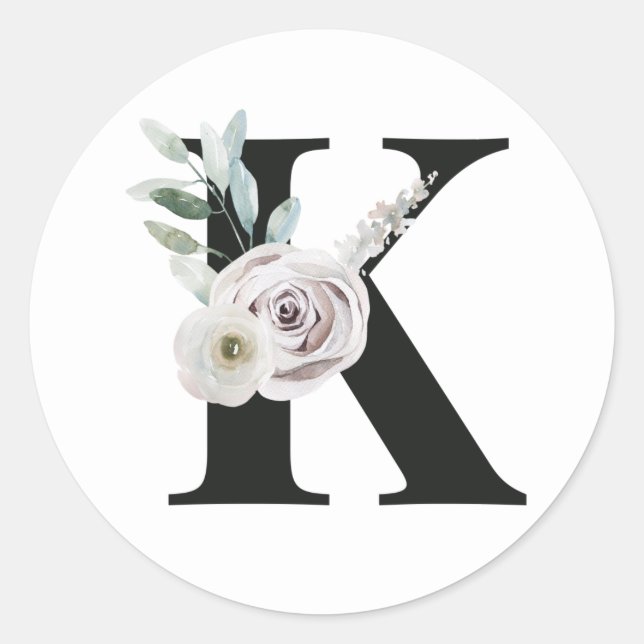 Winter holidays initials sticker letter K (Front)
