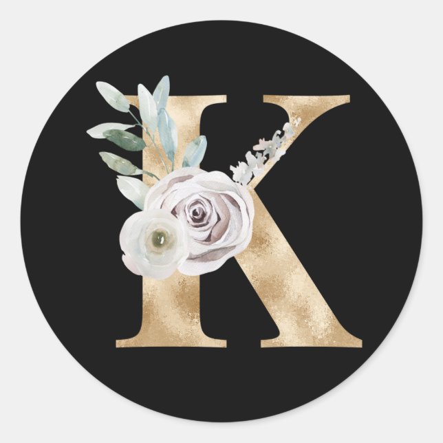 Winter holidays initials sticker letter K (Front)