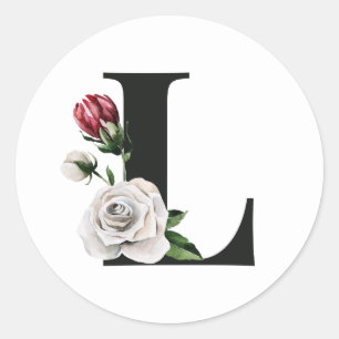 Winter holidays initials sticker letter L