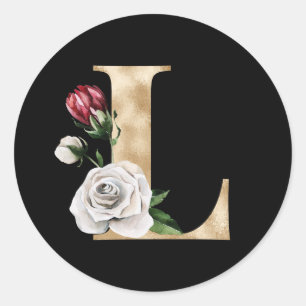 Winter holidays initials sticker letter L