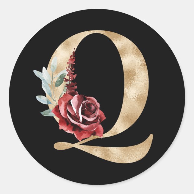 Winter holidays initials sticker letter Q (Front)