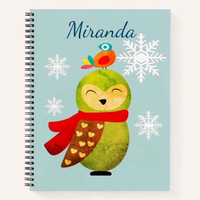 Winter Holidays Owl Notebook (Front)
