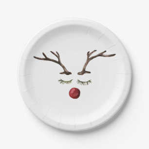 Winter holidays Rudolph Paper Plate