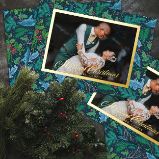 Winter Holly Berries Married Christmas Photo