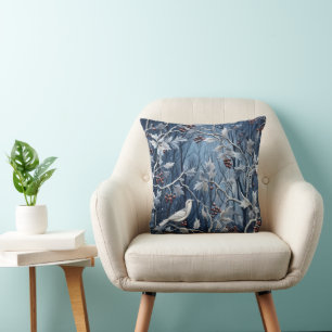 Winter Holly Bird Cushion