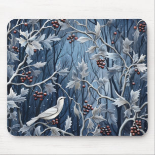 Winter Holly Bird Mouse Pad