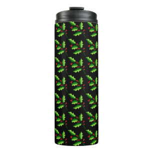 Winter Holly Christmas Thermal Tumbler